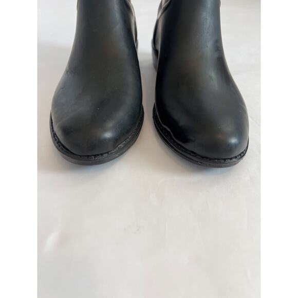 SAM EDELMAN XENIA WOMENS TALL RUBBER RAIN BOOTS WELLIES BLACK TAN SIZE 7M - Picture 5 of 12